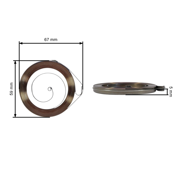 Štartovacia pružina pre motorové píly Partner 351 370 371 390 391 420 Poulan 2250 2450 Jonsered CS2137 McCulloch Mac Cat 436 333 Woodshark 2275 (OEM 530027531)