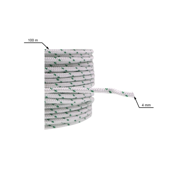 Štartovacie lanko 100 m x 4,0 mm pre motorové píly, krovinorezy, motorové kosačky a iné záhradné zariadenia