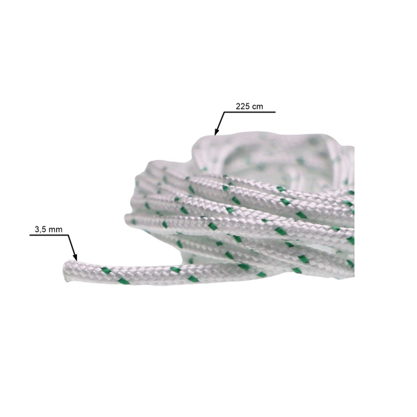 Štartovacie lanko 3,5 mm x 225 cm pre motorové píly krovinorezy postrekovača a ďalšiu záhradnú techniku