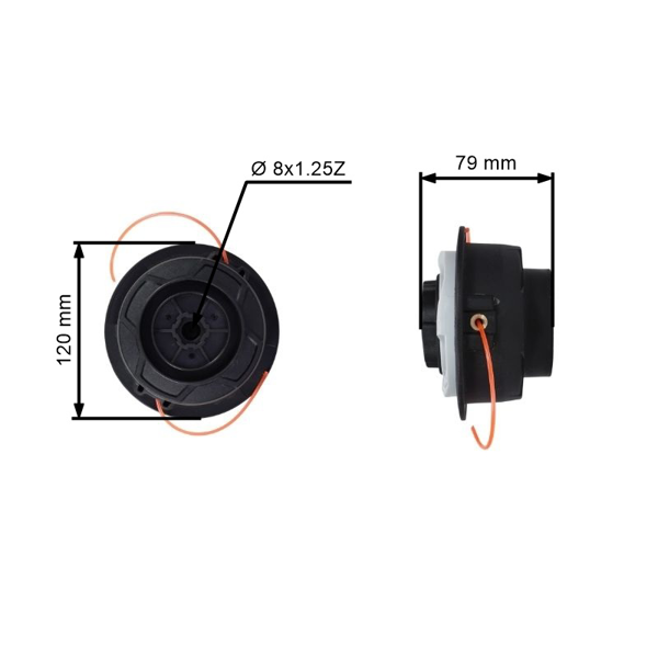 Strunová hlava AutoCut C6-2 pro křovinořezy Stihl FS38 FS40 FS45 FS46 FS50 FSE60 FSE71 FSE81 8x1.25Z (OEM 40067102126)