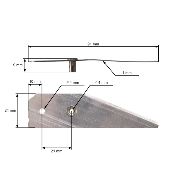 Súprava 2 ks. žacích nožov 9,1 cm (3") pre robotické kosačky AL-KO Alko Robolinho 100 Robolinho 1000 Robolinho 3000 Robolinho 4000 (OEM 440434 122-297)