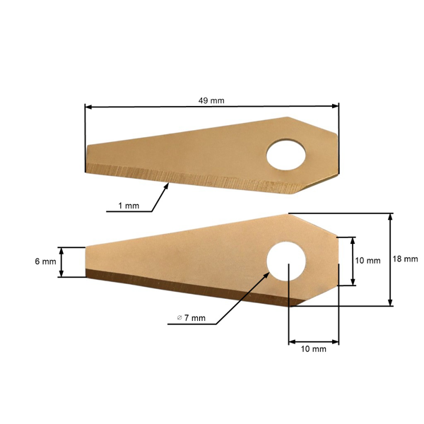 Súprava 9 ks. žacích nožov 4,9 cm (2") pre robotické kosačky Bosch Indego 350 Indego 350 Connect Indego 1100 Connect (OEM F016800321)