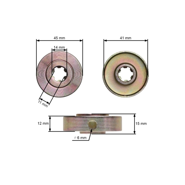 Súprava unášača žacieho noža a prítlačnej podložky pre čínske motorové krovinorezy a krovinorezy z hobbymarketov