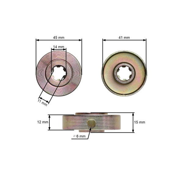 Súprava unášača žacieho noža a prítlačnej podložky pre čínske motorové krovinorezy a krovinorezy z hobbymarketov