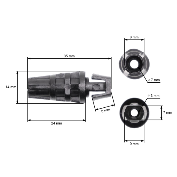 Univerzálna koncovka lanka pre motorové kosačky