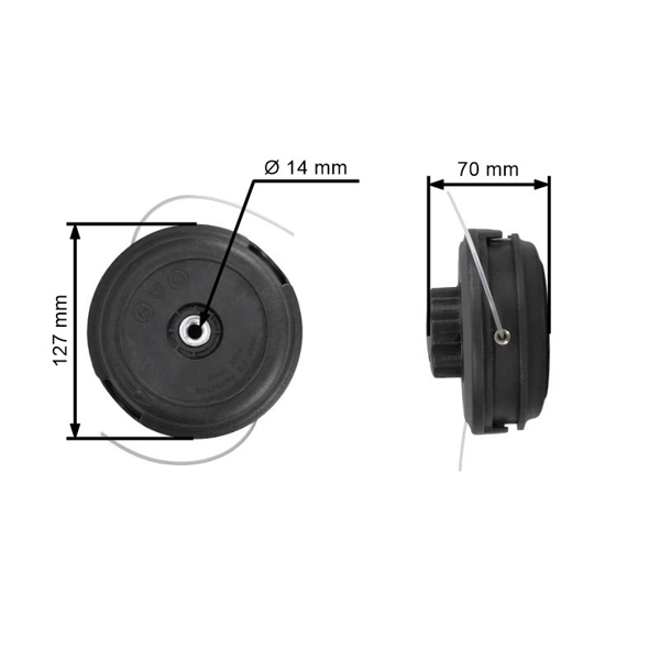 Univerzálna poloautomatická vyžínacia hlava pre krovinorezy a motorové vyžínače s vonkajším priemerom 130 mm so sadou adaptérov