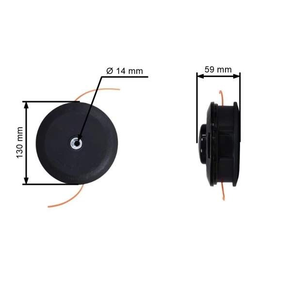Univerzálna poloautomatická vyžínacia hlava pre krovinorezy a motorové vyžínače s vonkajším priemerom 130mm so sadou adaptérov 10x1.25 10x1.0