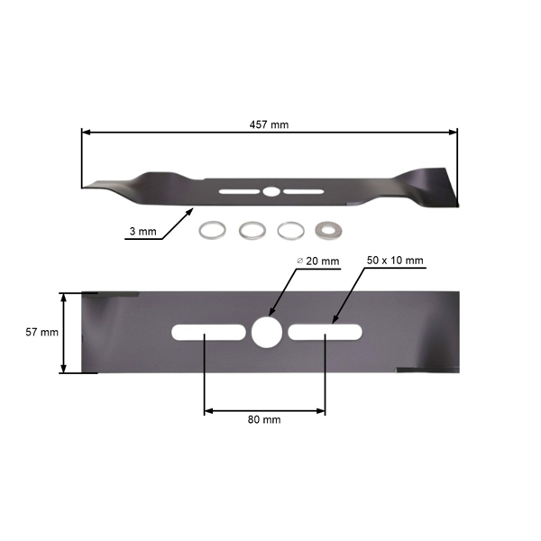 Univerzálny mulčovací nôž pre kosačky na trávu 45,7 cm (18")