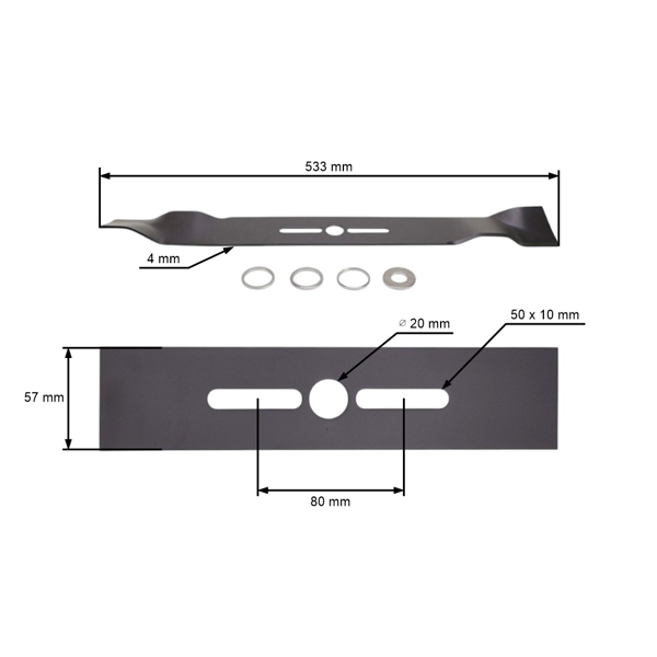 Univerzálny mulčovací nôž pre kosačky na trávu 53,3 cm (21")