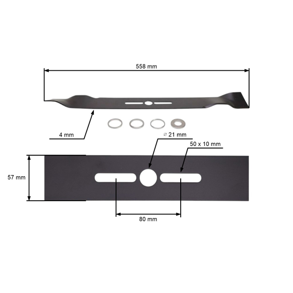 Univerzálny mulčovací nôž pre kosačky na trávu 55,8 cm (22")