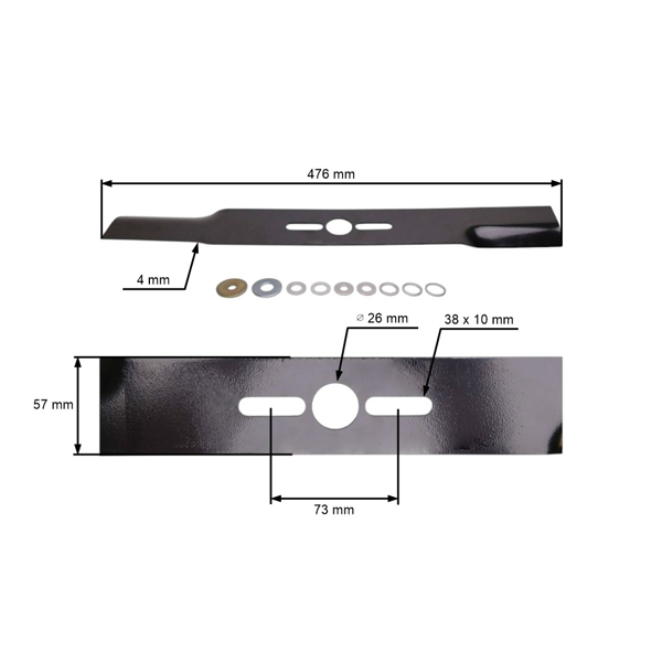 Univerzálny nôž do kosačky 47,6cm / 19'' - rovný - OREGON