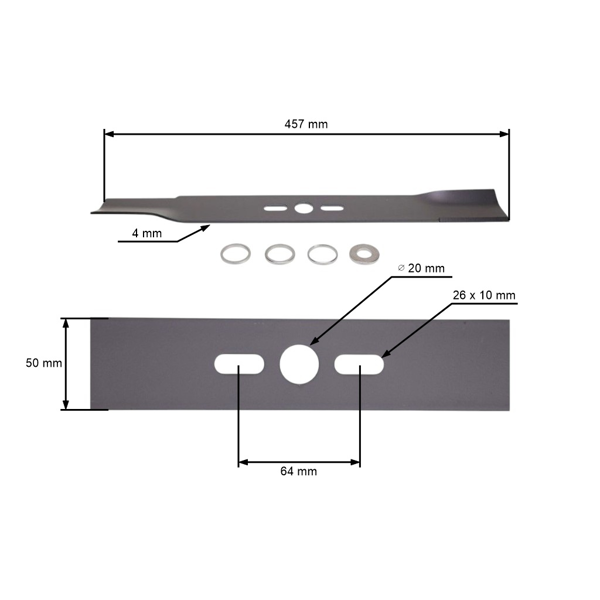 Univerzálny nôž do kosačky na trávu 45,7 cm (18")