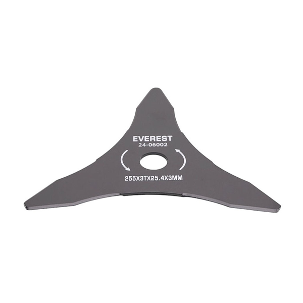 Univerzálny oceľový 3 zubý rezací nôž 255 mm x 3,0 mm pre krovinorezy a motorové vyžínače