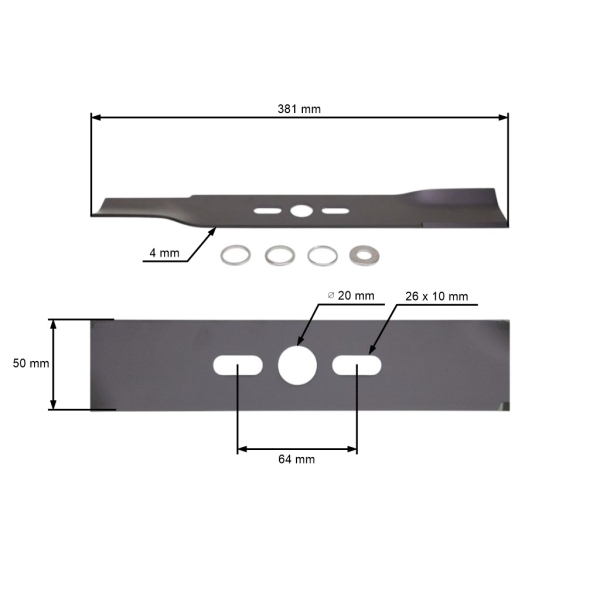 Univerzálny žací nôž pre motorové kosačky 38,1 cm (15")