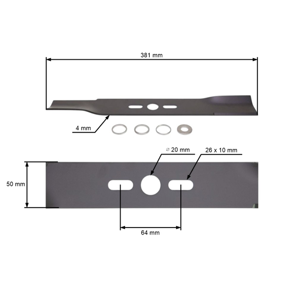 Univerzálny žací nôž pre motorové kosačky 38,1 cm (15")