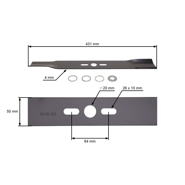 Univerzálny žací nôž pre motorové kosačky 43,1 cm (17")