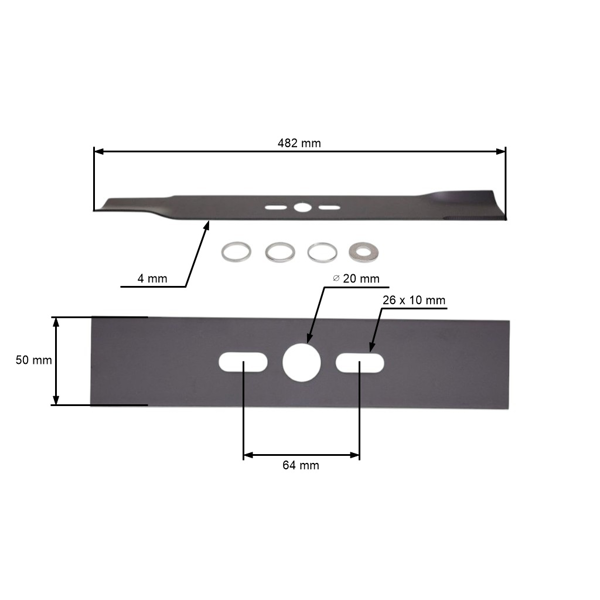 Univerzálny žací nôž pre motorové kosačky 48,2 cm (19")