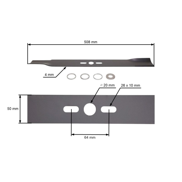 Univerzálny žací nôž pre motorové kosačky 50,8 cm (20")