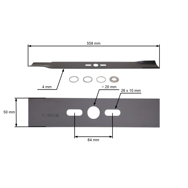 Univerzálny žací nôž pre motorové kosačky 55,8 cm (22")