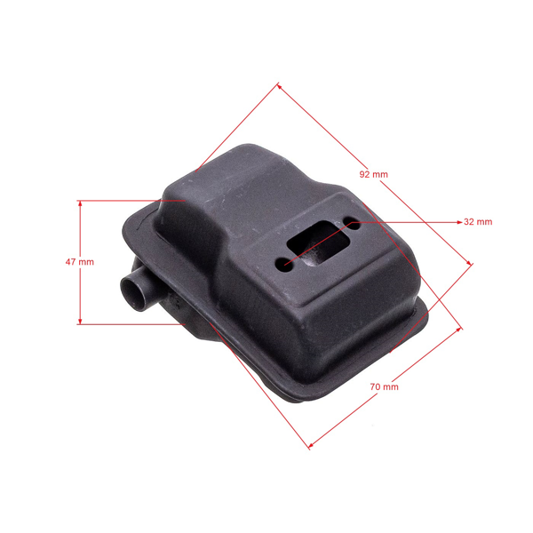 Výfuk pre krovinorezy na čínskom a hobby trhu s objemom motora 32 cm3