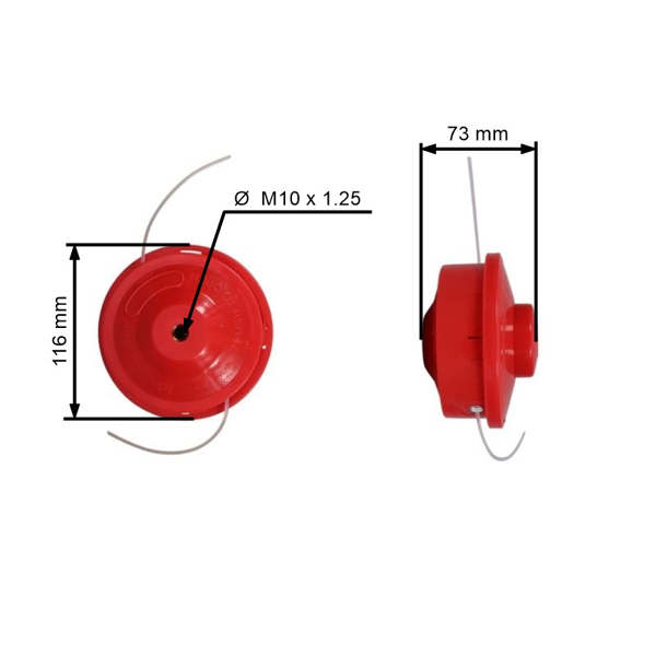 Vyžínacia hlava pre činské krovinorezy a krovinorezy z hobbymarketov so závitom M10 x 1,25