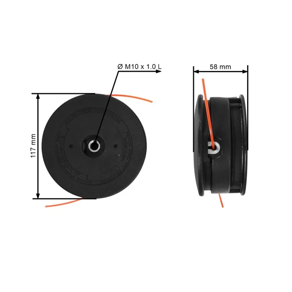 Vyžínacia hlava SuperCut 20-2 M10 x 1.0 L pre krovinorezy Stihl FS75 FS80 FS81 FS83 FS85 FS86 FS87 FS88 FS90 FS91 FS100 FS106 FS108 FS11 FS120 FS130 FS131 FS200 (40027102184)