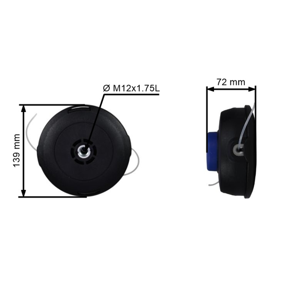Vyžínacia hlava T45X M12 x 1.75L pre krovinorezy Husqvarna 240R 250R 250RX 335L 335RX 343R 345FX 345RX 355FX 555FX (OEM 544972603)