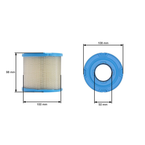 Vzduchový filter 100 mm x 98 mm x 50 mm pre motory Briggs & Stratton 7,0 PS - 18,0 PS (OEM 390930 393957)