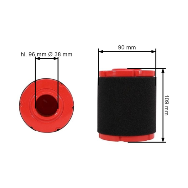 Vzduchový filter 109 mm x 90 mm x 38 mm pre motory Zongshen XP620 (OEM 100064683)