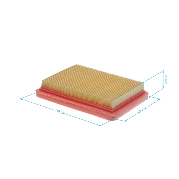 Vzduchový filter 116 mm x 87 mm x 21 mm pre motory Zongshen NH150H (OEM 100030663)