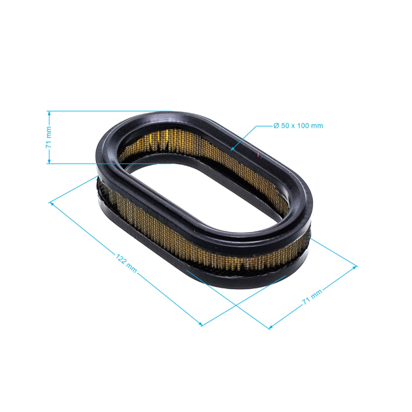 Vzduchový filter 121 mm x 71 mm x 32 mm pre modely Wacker BH22 HB23 BH24 BH24 LowVib BH24 LowVib RS (OEM 95711 0095711 5000095711)