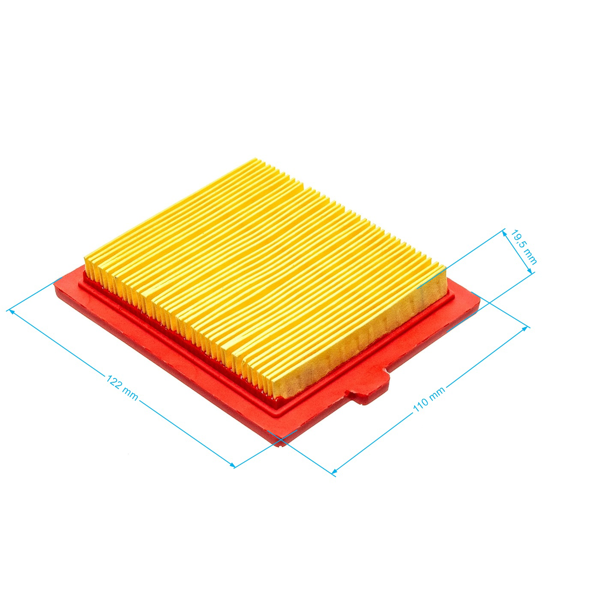 Vzduchový filter 122 mm x 109 mm x 20 mm pre motory GGP Stiga Castelgarden (OEM 18550147/0 1111-9169-01)