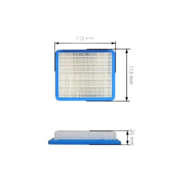 Vzduchový filter 132 mm x 113 mm x 20 mm pre motory Briggs & Stratton Quantum výkon 3,0 PS - 6,0 PS Honda GC135 GCV135 GC160 GCV160 GC190 GCV190.