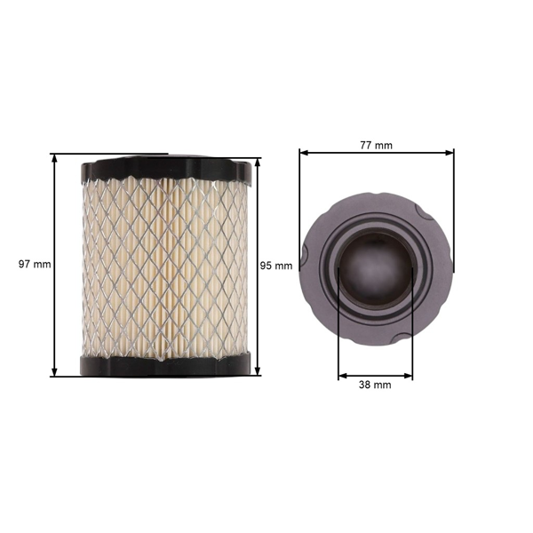 Vzduchový filter 97 mm x 77 mm x 38 mm pre motory Briggs & Stratton Intek Powerbuilt 10,5 PS - 14,0 PS (OEM 796032 591583)
