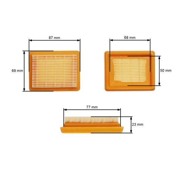 Vzduchový filter pre krovinorezy a pôdne vrtáky Stihl BT120 FR350 FS120 FS200 FS250 FS300 FS350 FS400 FS450 FS480 MM55 (OEM 41341410300)