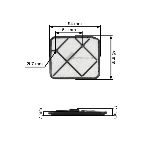 Vzduchový filter pre krovinorezy OLEO-MAC Oleomac Sparta 37 38 42 44 370 (OEM 3809N9 61200025BR)