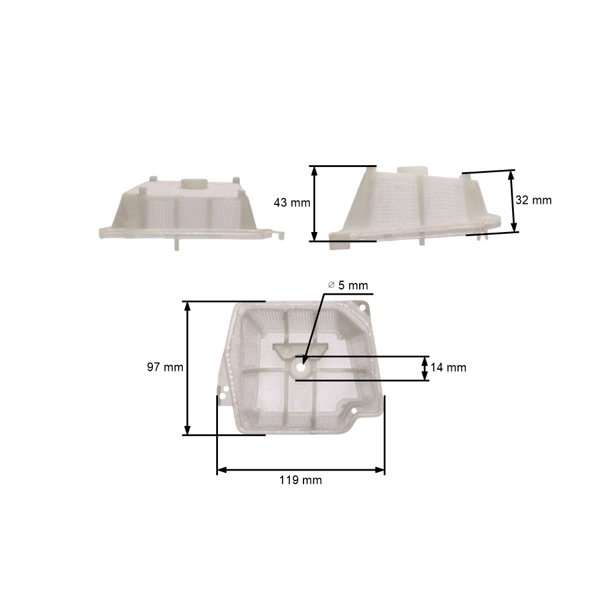 Vzduchový filter pre motorové píly Stihl MS341 MS361 (OEM 11351201601)