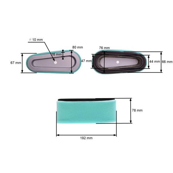 Vzduchový filter pre motory Briggs & Stratton 12,5 PS - 17,0 PS (OEM 496894S 496894 493909)