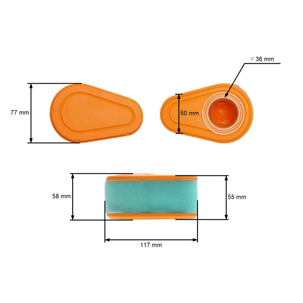 Vzduchový filter pre motory Briggs & Stratton DOV 700 výkon 6,0 PS (OEM 792038 790388)