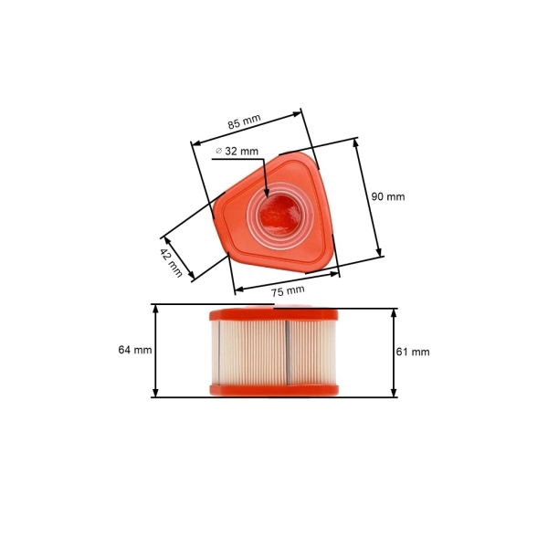 Vzduchový filter pre motory Briggs & Stratton Serie 850E (OEM 595853 597265 115P02 115P05 123P02)