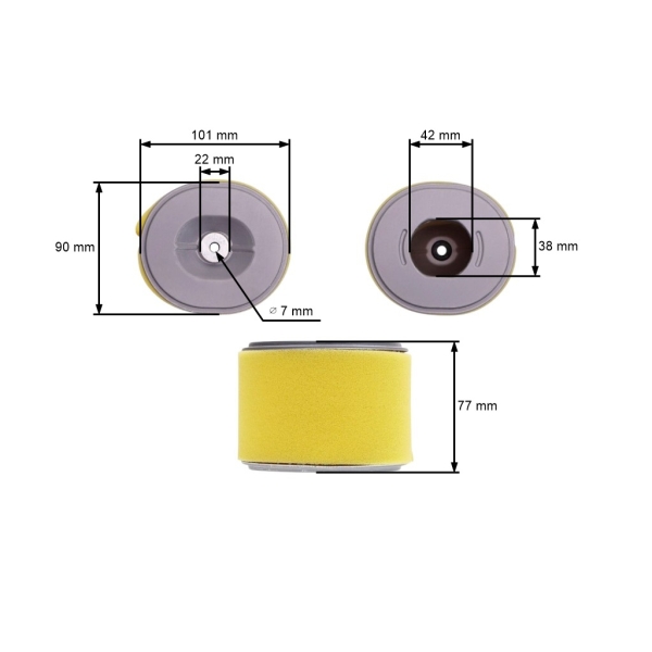Vzduchový filter pre motory Honda GX240 GX270 výkon 8,0 PS - 9,0 PS (OEM 17210ZE2822 17210-ZE2-505 17210-ZE2-822 17210-ZE2-515)