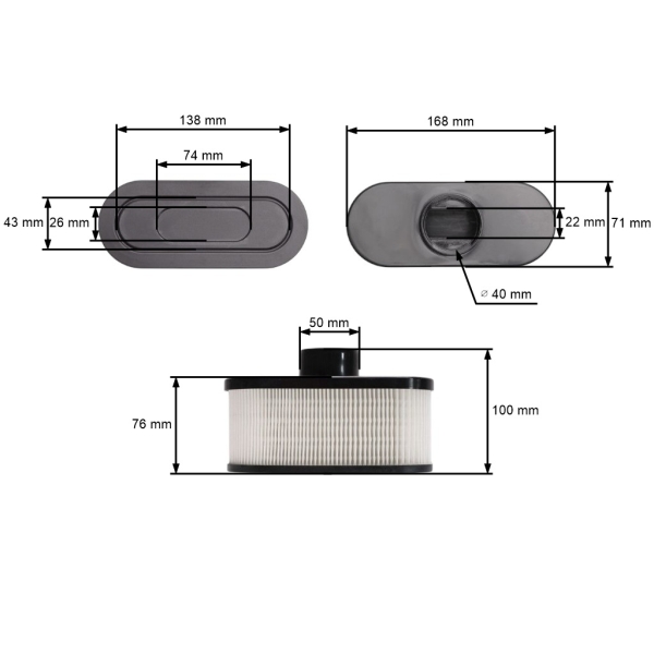 Vzduchový filter pre motory Kawasaki (OEM 11013-7047)