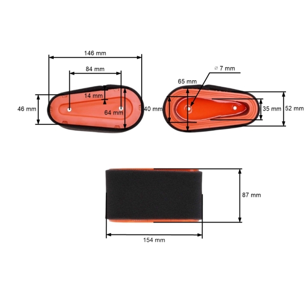 Vzduchový filter pre motory Stiga GGP (OEM 118550199/0)