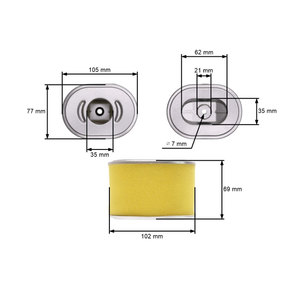 Vzduchový filter pre motory Zongshen 168FB GB200 (OEM 100004766)