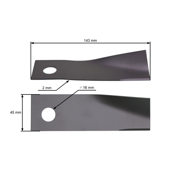 Žací nôž 14,3 cm (5") pre Agroma Romet Weibang WB 506 HB SB WB 536 HB SB WB506 WB536 (OEM 5310409010)