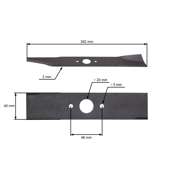Žací nôž 30,2 cm (12") pre elektrické kosačky Mesko Ania PK20 Ala