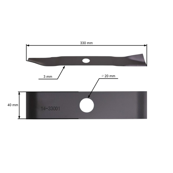 Žací nôž 33 cm (13") pre elektrické kosačky Stiga Honda Castel Garden (OEM 1111275901 1111970001 181004127/0 CG81004117HO)