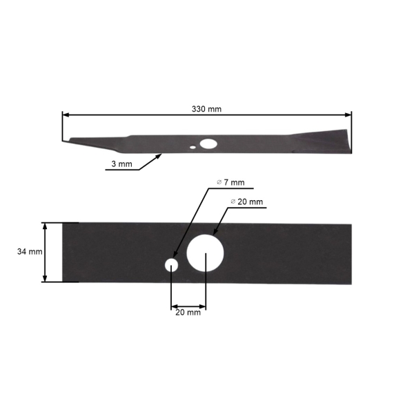 Žací nôž 33 cm (13") pre elektrické kosačky Valex (OEM 5950385 1489821)