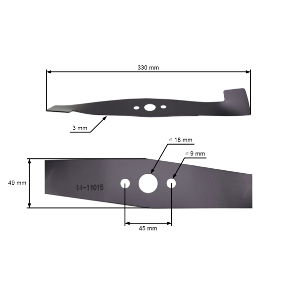 Žací nôž 33 cm (13") so zberom pre elektrické kosačky Castel Garden Dolmar Stiga Honda (OEM 81004116/0 81004141/0 1111-9156-01 1111915601 CG81004117H1)