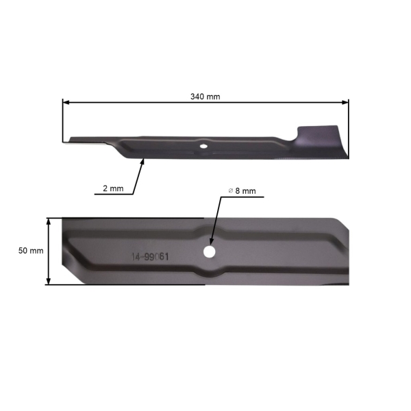 Žací nôž 34 cm (13") pre elektrické kosačky Hecht MTD Krysiak Lider